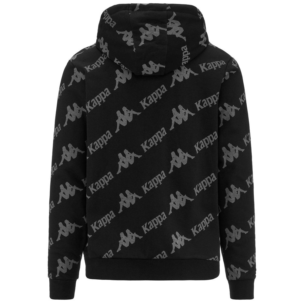 Men Kappa Authentic Fancy Hoodie Black | 913426-IXB