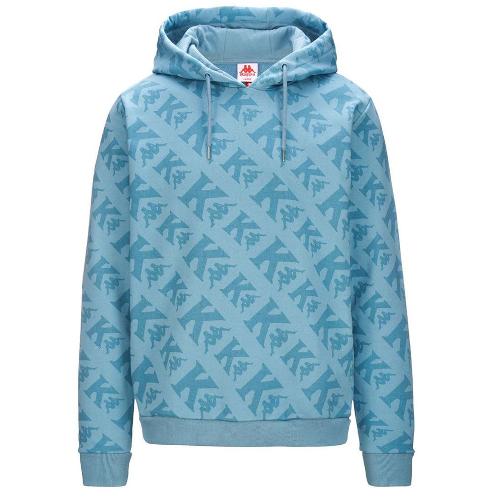 Men Kappa Authentic Fancy Hoodie Blue | 903728-NYX