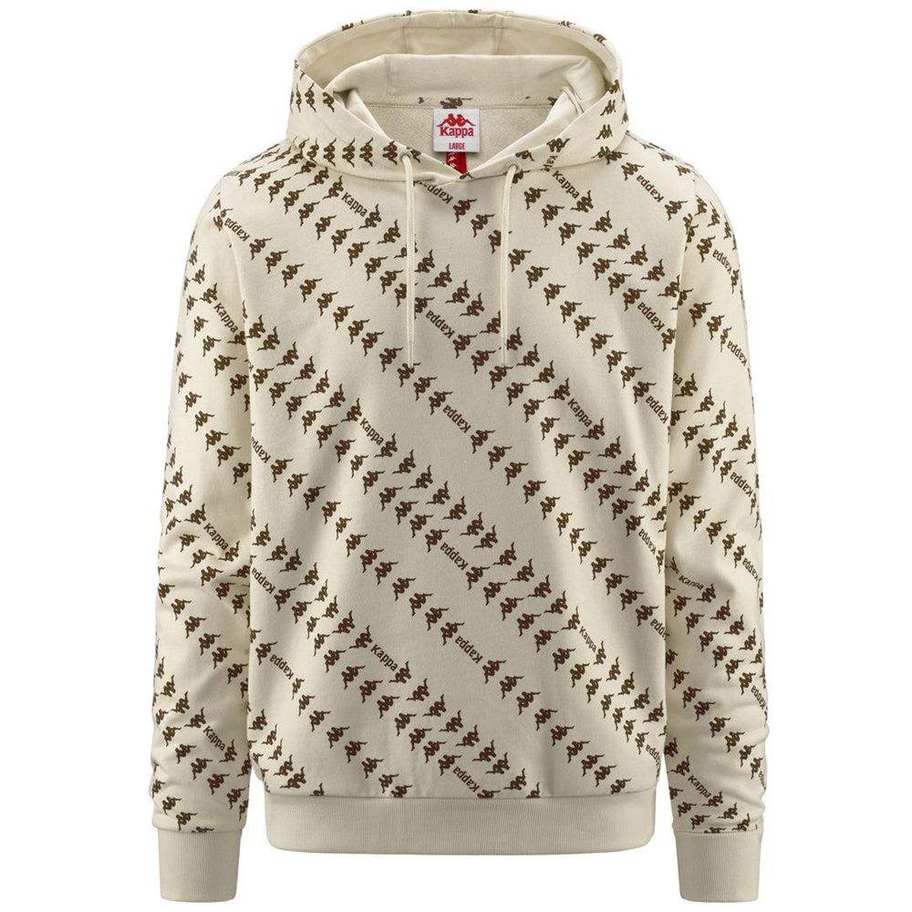 Men Kappa Authentic Fancy Organic Hoodie Beige | 564172-WRS