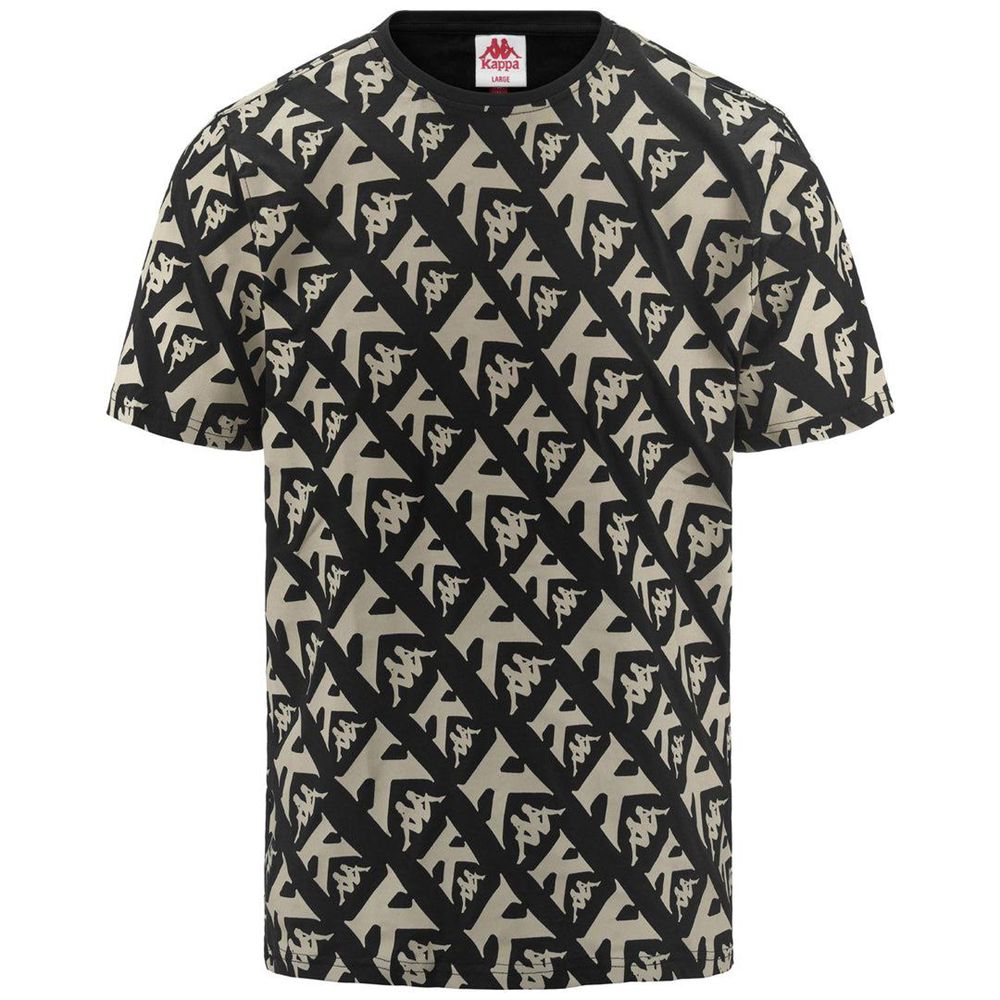 Men Kappa Authentic Fool Organic T-Shirt Black | 679425-SVI