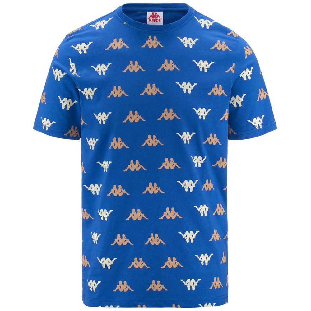 Men Kappa Authentic Fool Organic T-Shirt Blue | 801576-YIV