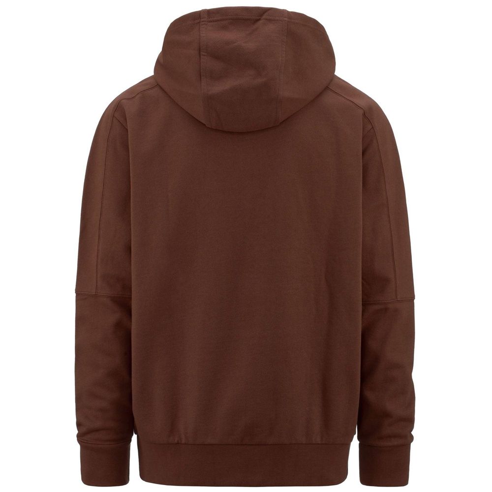 Men Kappa Authentic Giano Organic Hoodie Brown | 401762-MKE