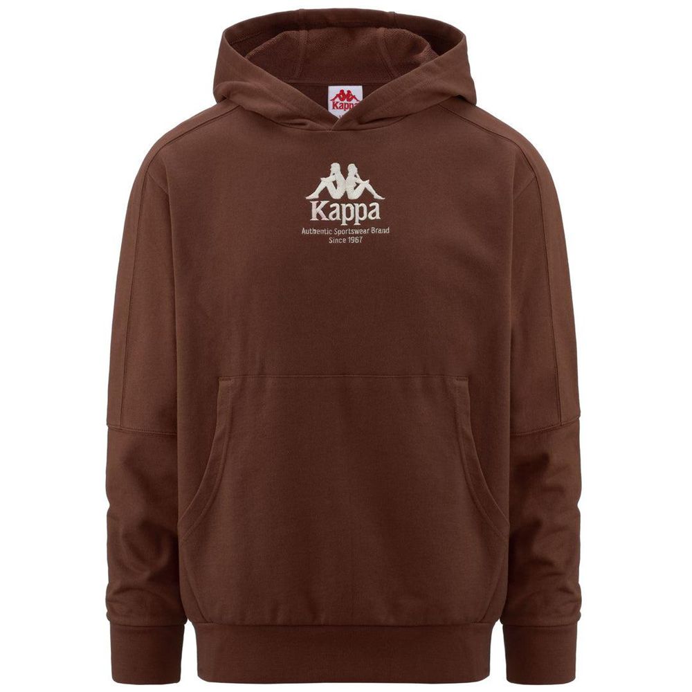 Men Kappa Authentic Giano Organic Hoodie Brown | 401762-MKE