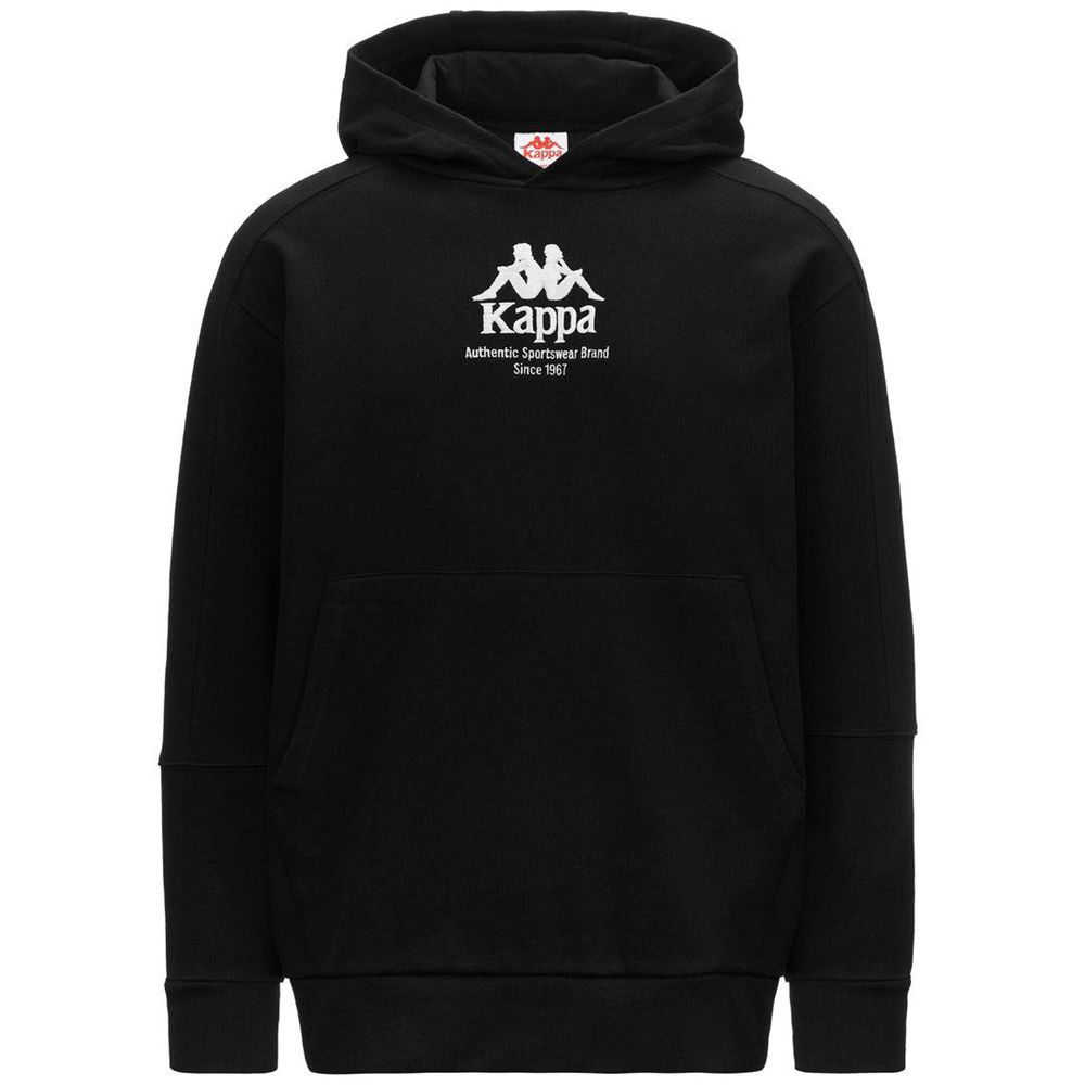 Men Kappa Authentic Giano Organic Hoodie Black | 902657-NSZ