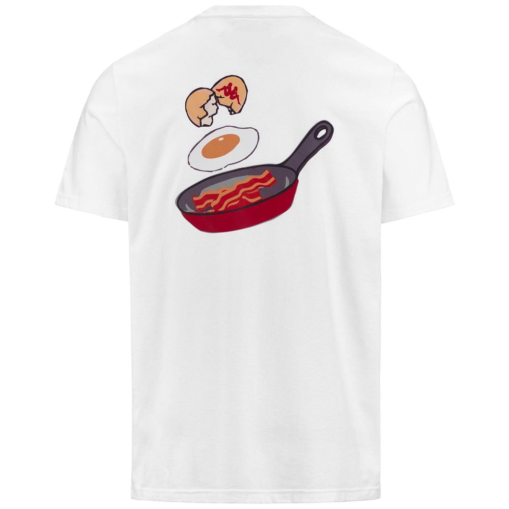 Men Kappa Authentic Graphik Lanez T-Shirt White | 807492-TEL