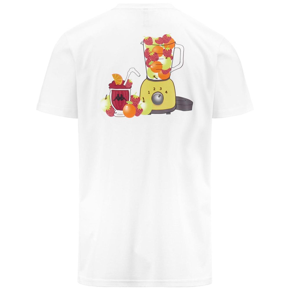 Men Kappa Authentic Graphik Leugene T-Shirt White | 605298-DMH