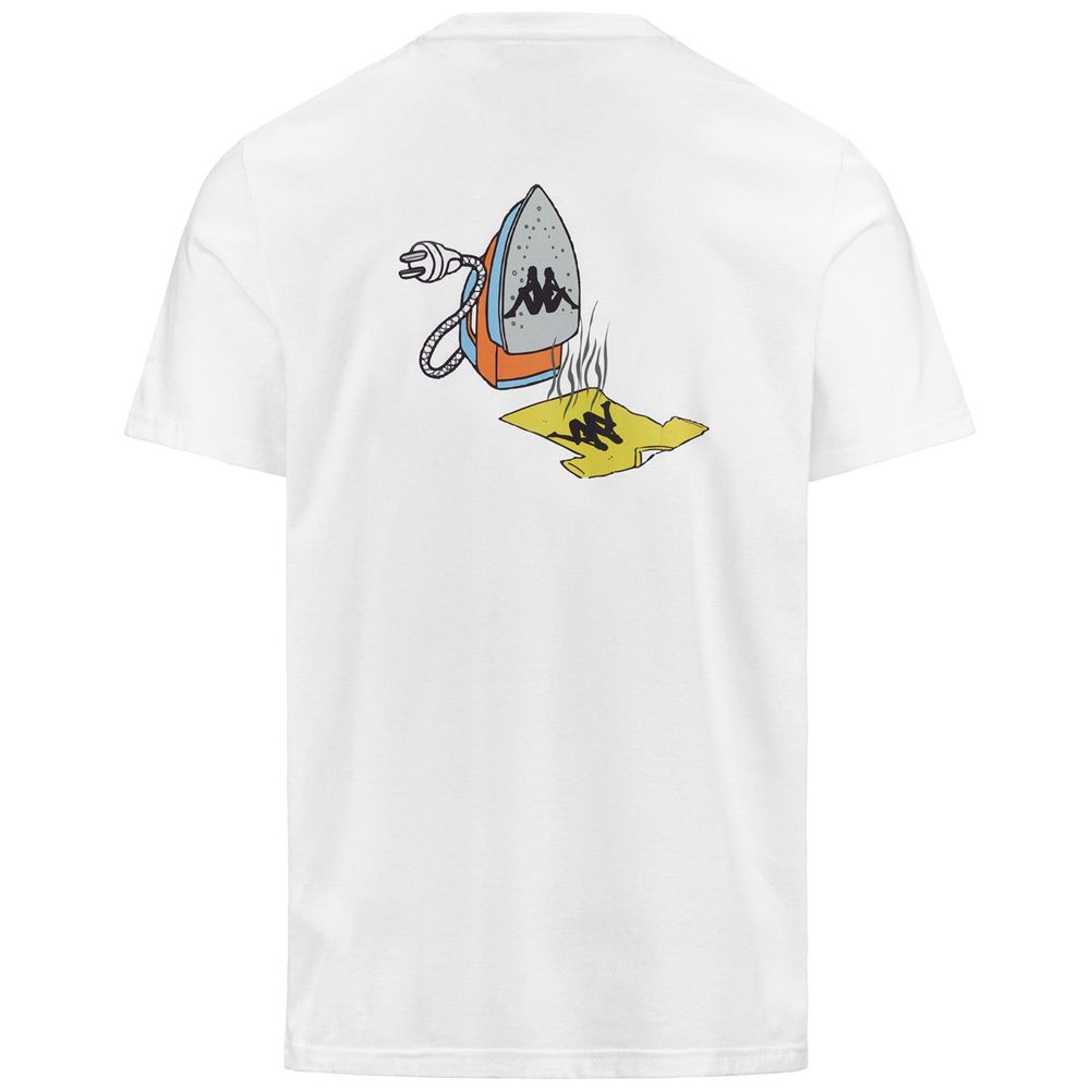 Men Kappa Authentic Graphik Lloyd T-Shirt White | 546378-SNK