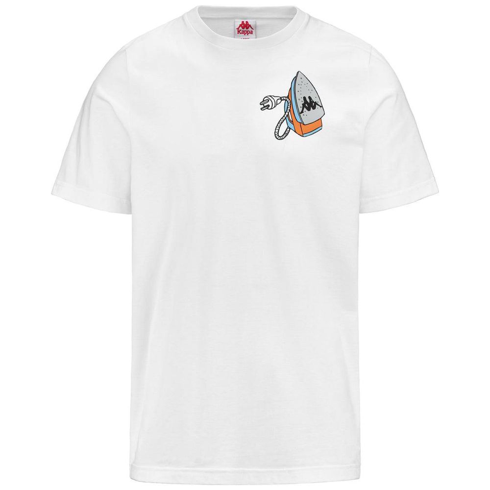 Men Kappa Authentic Graphik Lloyd T-Shirt White | 546378-SNK