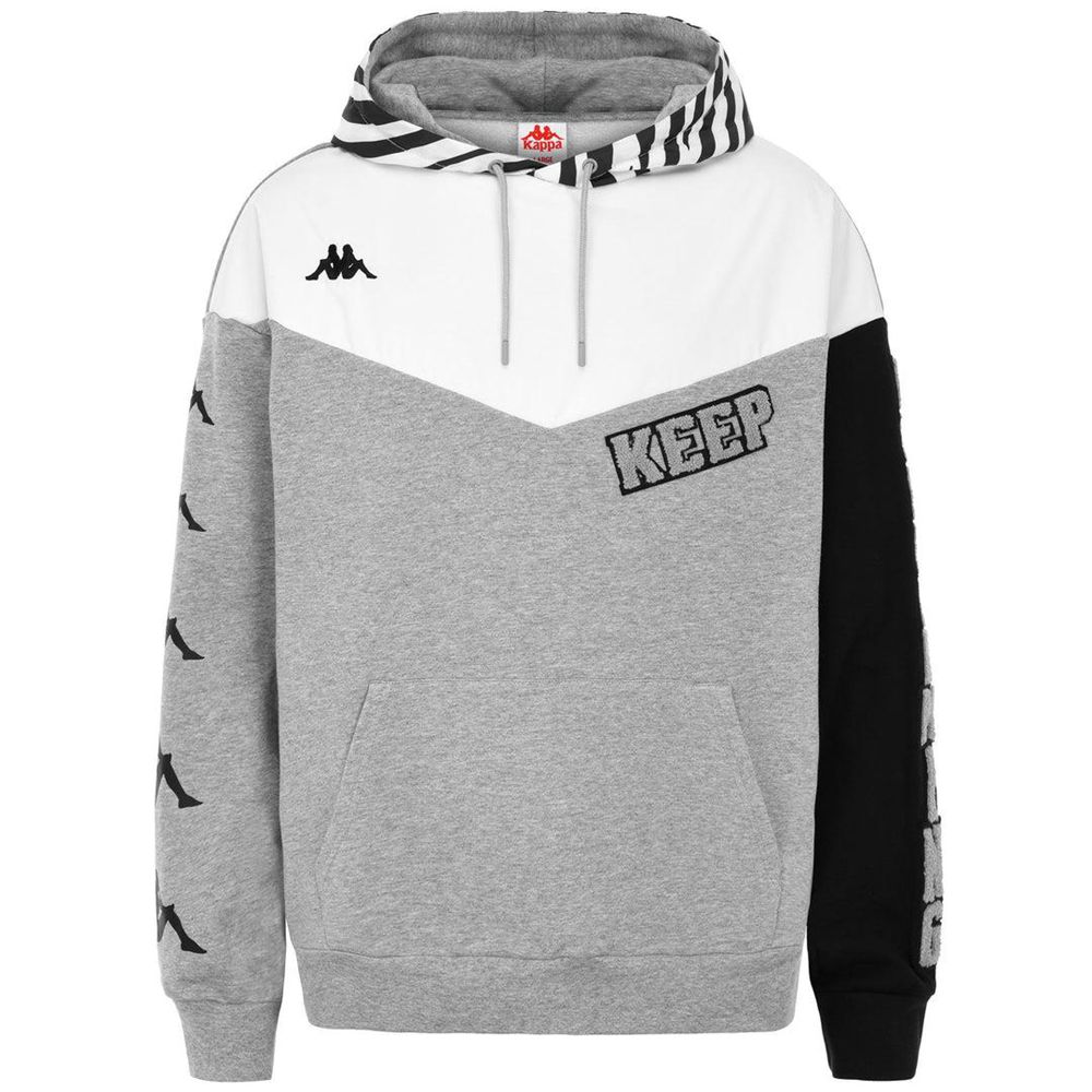 Men Kappa Authentic Graphik Virlon Hoodie Grey | 693078-VRZ