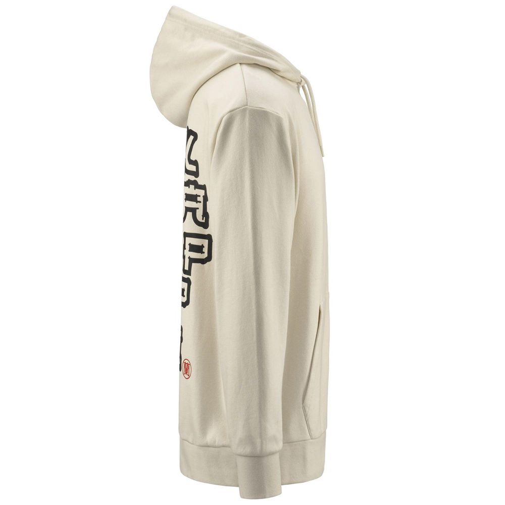 Men Kappa Authentic Jpn Gentis Hoodie Beige | 127658-ZTE