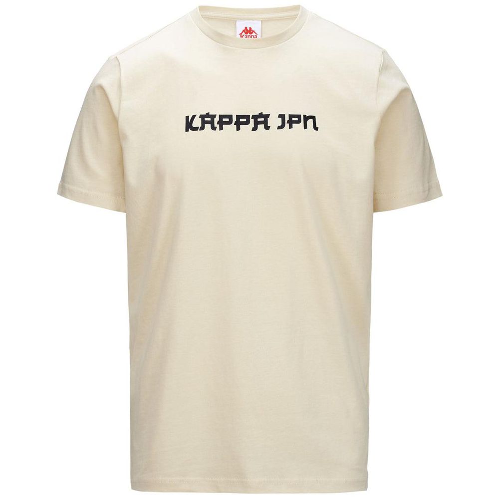 Men Kappa Authentic Jpn Glifer T-Shirt Beige | 364258-ZWO