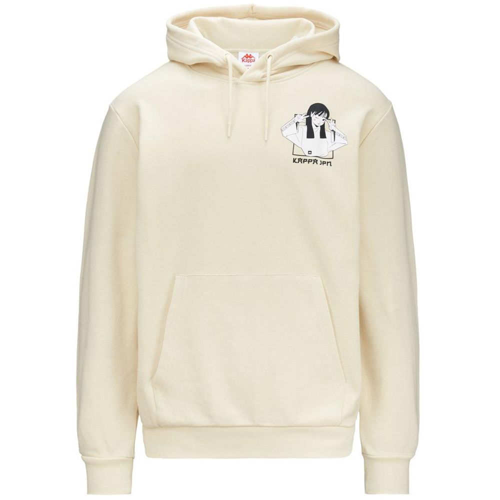 Men Kappa Authentic Jpn Grufi Hoodie Beige | 521680-RHA