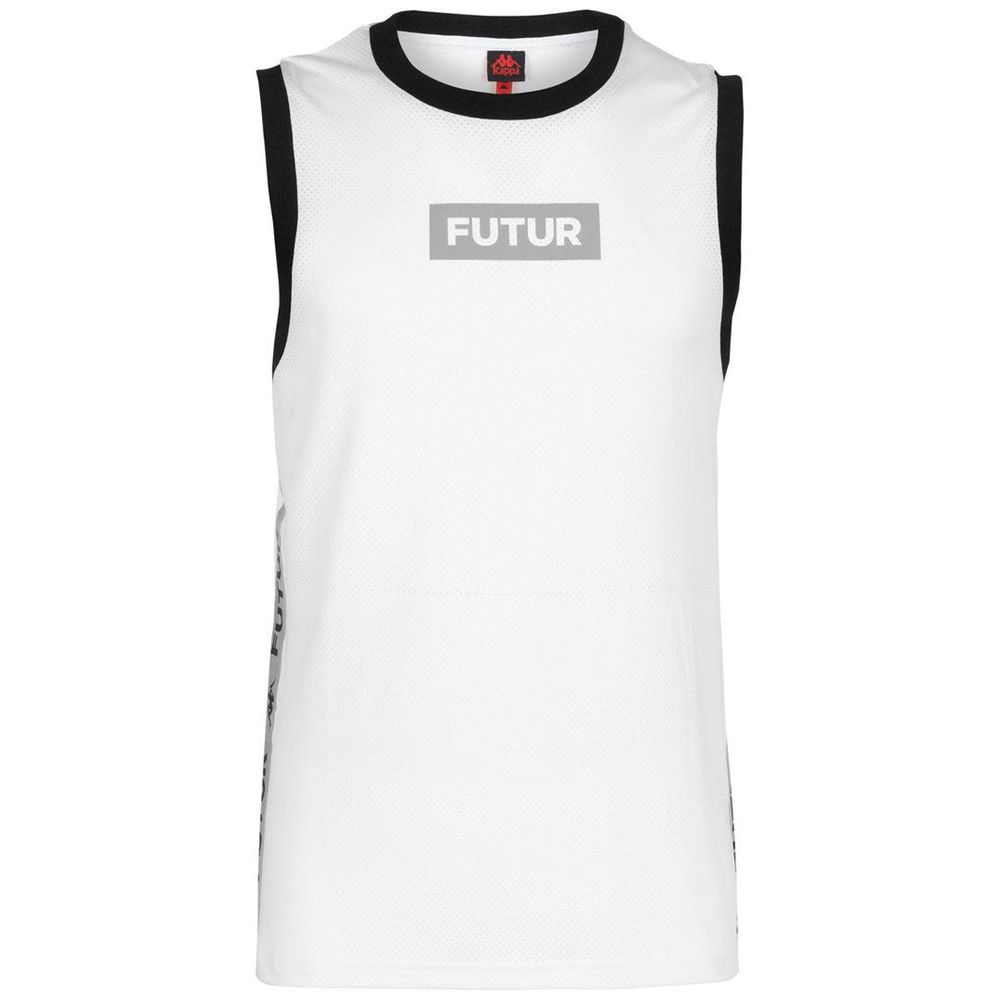 Men Kappa Authentic Khorus Kff Tank Top White | 794610-SZN