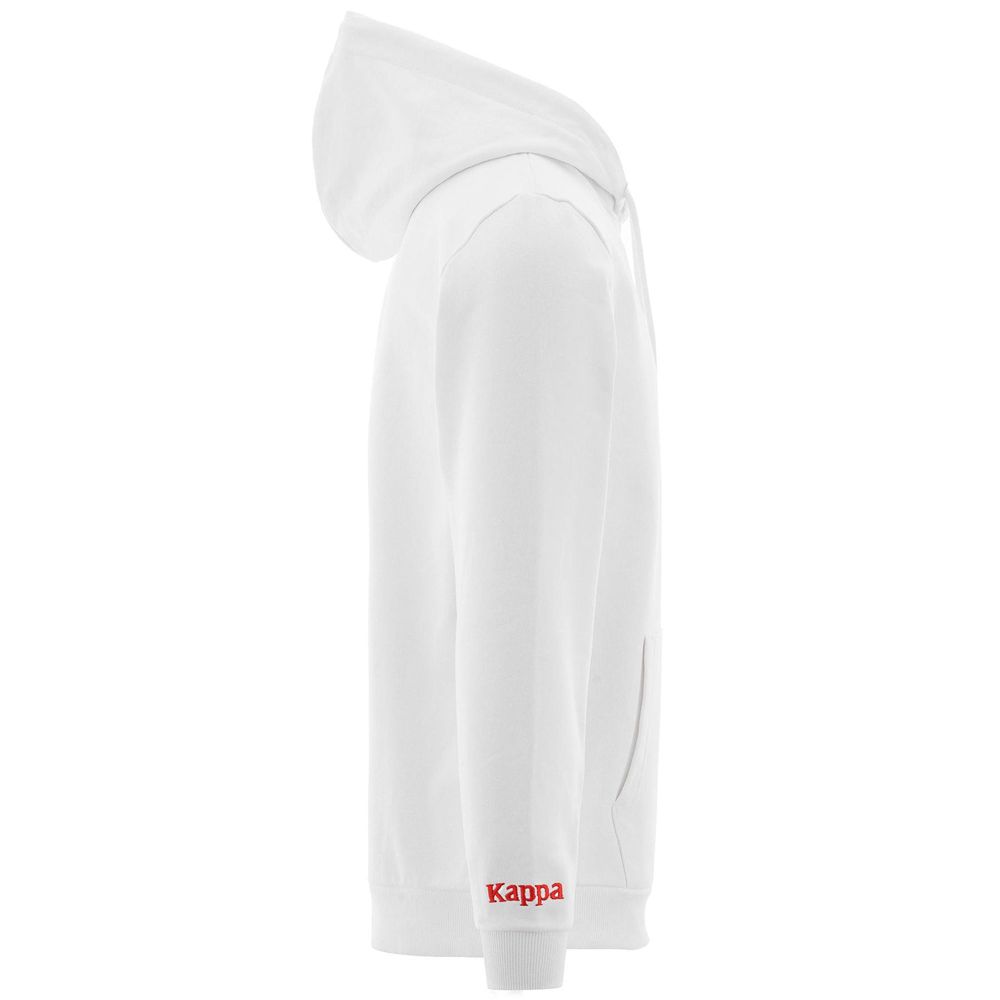 Men Kappa Authentic Lorens Hoodie White | 457128-ELV