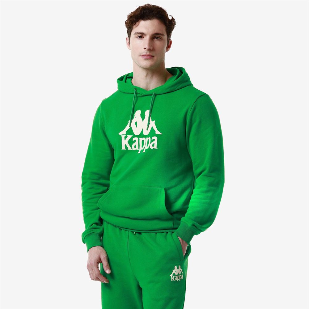 Men Kappa Authentic Malmo 2 Hoodie Green | 854716-ZND