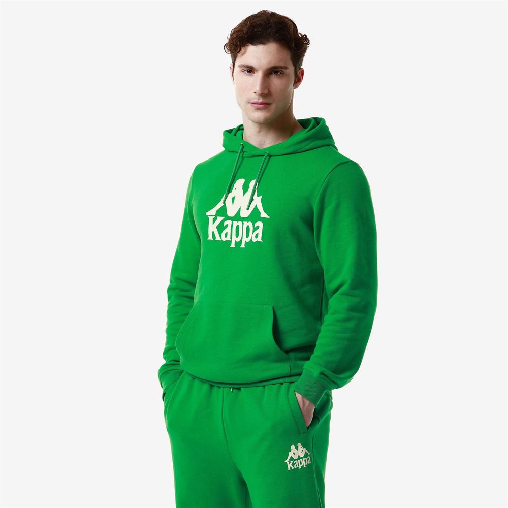 Men Kappa Authentic Malmo 2 Hoodie Green | 854716-ZND