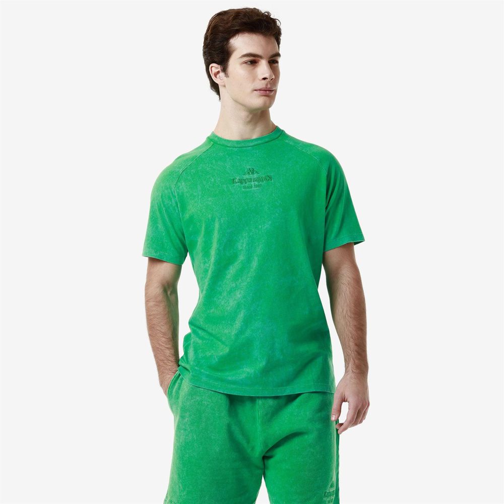 Men Kappa Authentic Premium Lope T-Shirt Green | 905218-VSJ