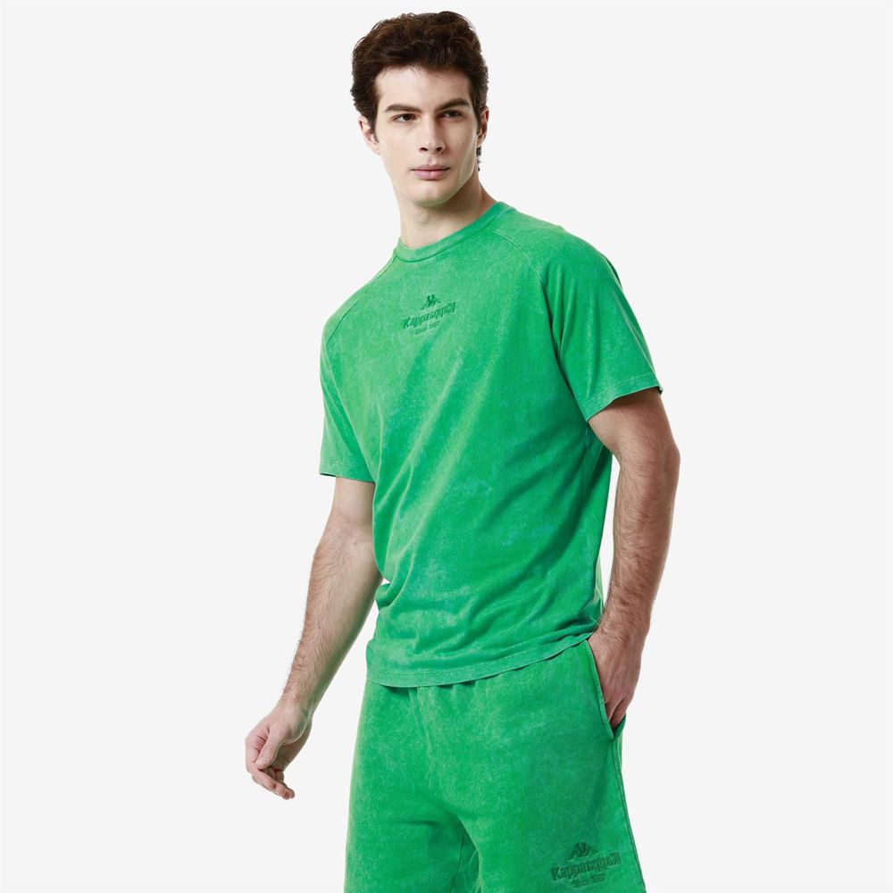 Men Kappa Authentic Premium Lope T-Shirt Green | 905218-VSJ