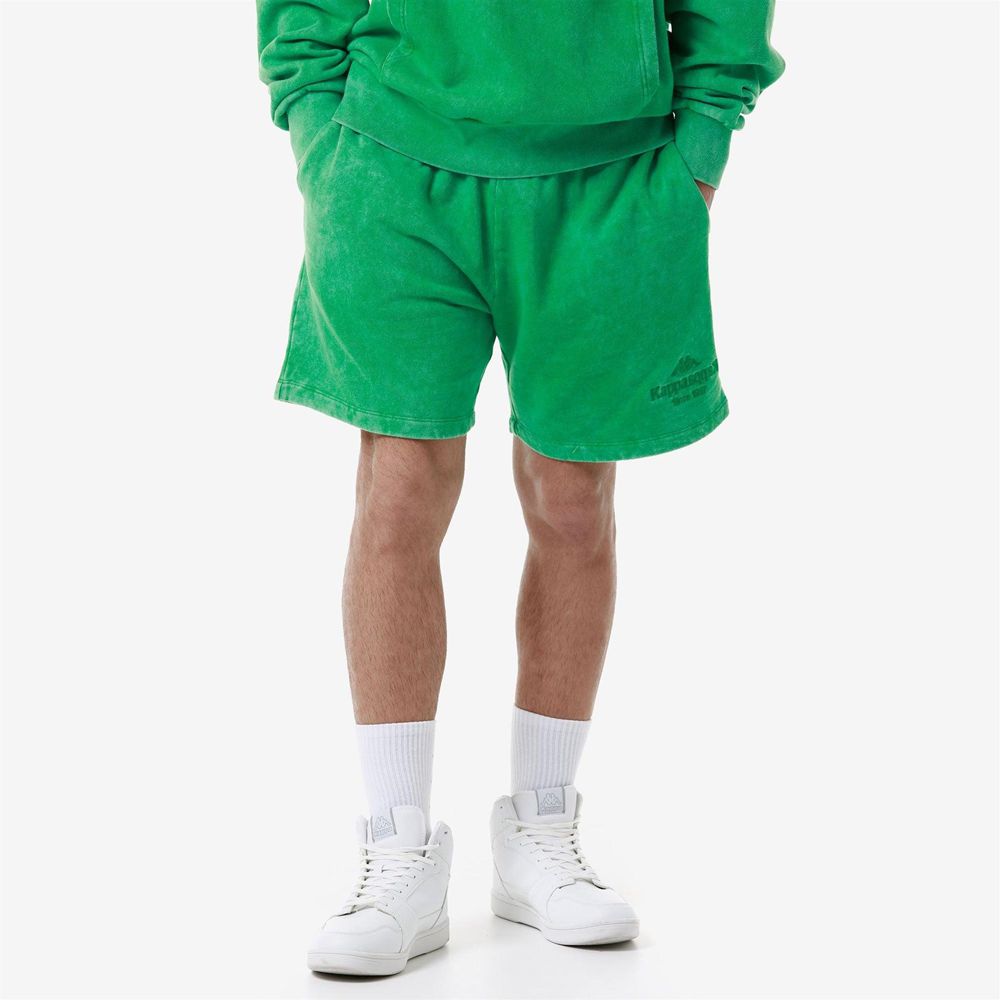 Men Kappa Authentic Premium Lou Shorts Green | 698015-FOJ