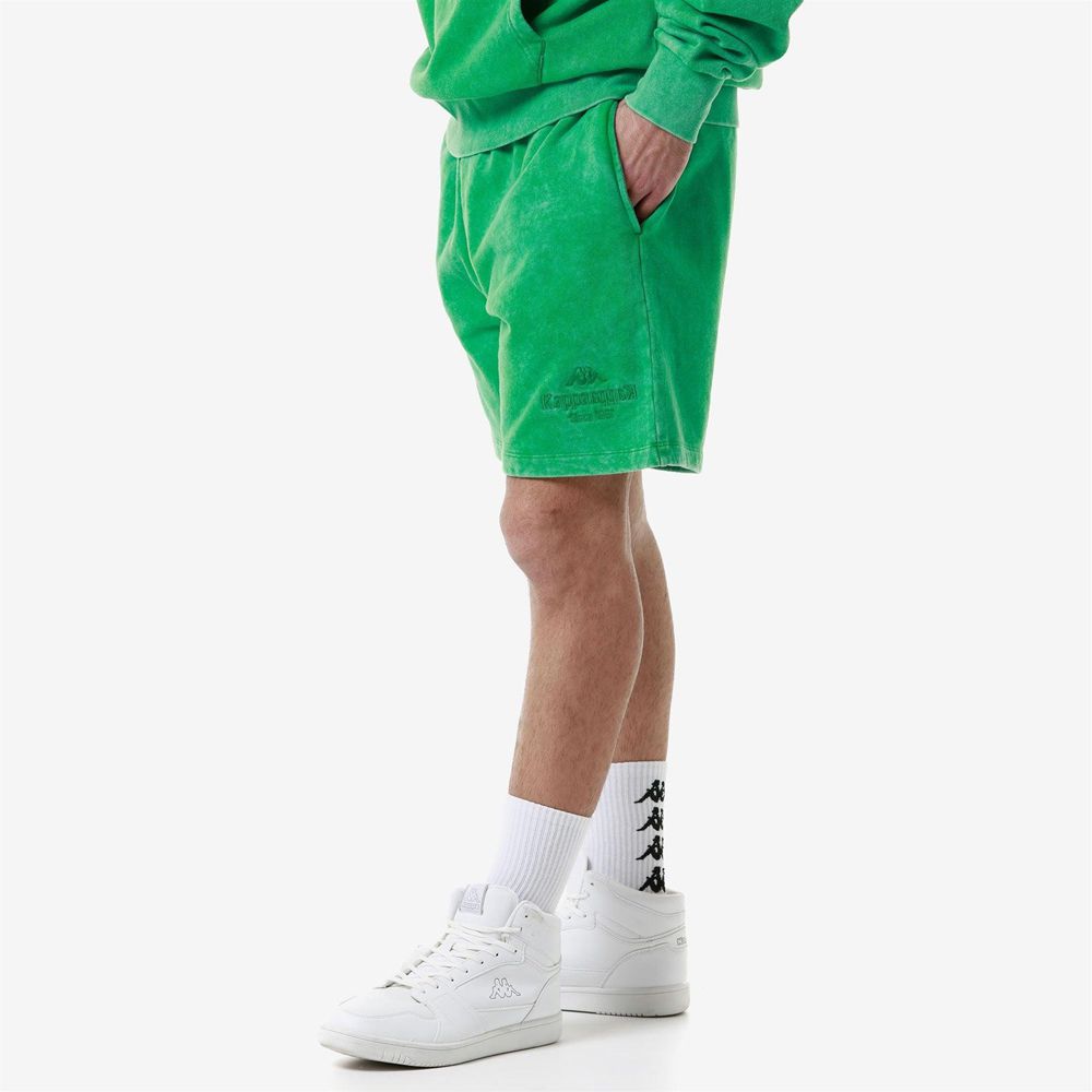 Men Kappa Authentic Premium Lou Shorts Green | 698015-FOJ