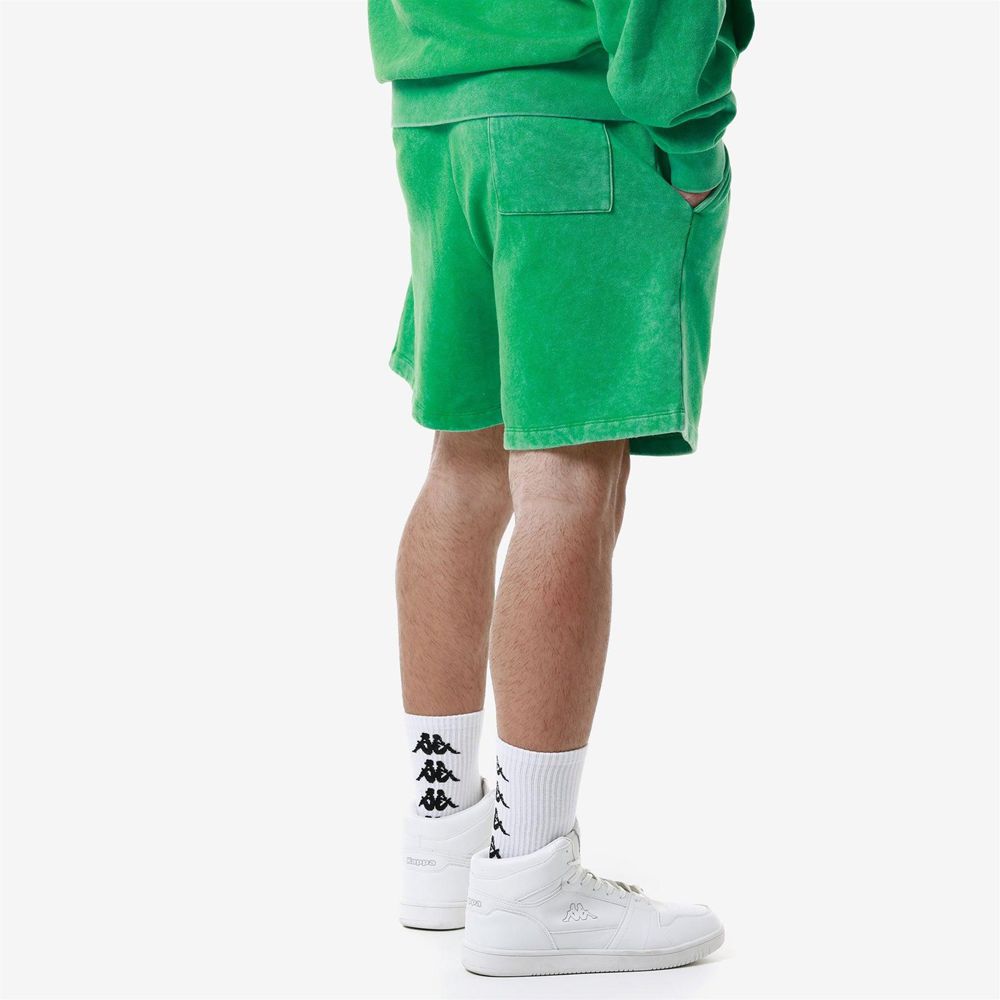 Men Kappa Authentic Premium Lou Shorts Green | 698015-FOJ