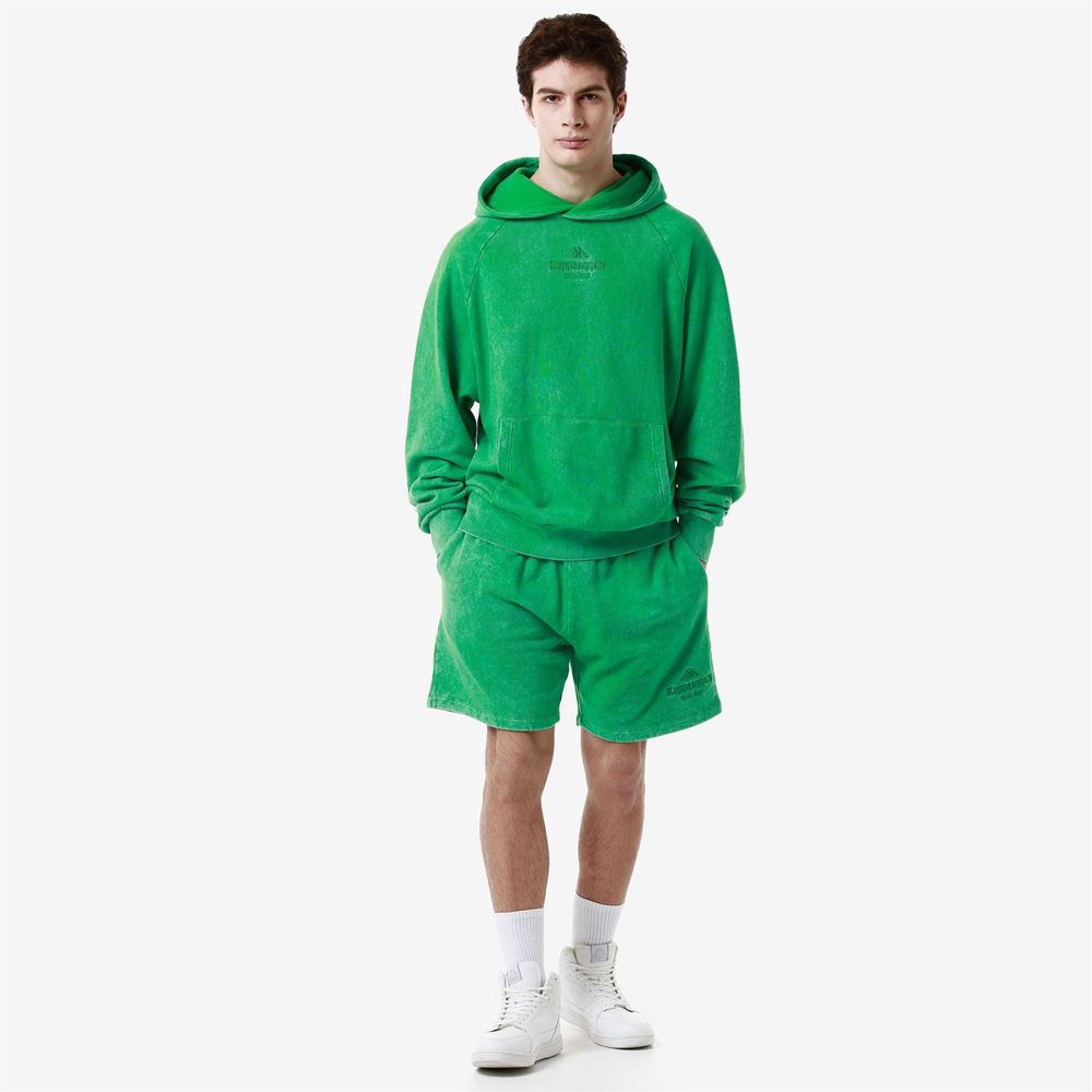 Men Kappa Authentic Premium Lou Shorts Green | 698015-FOJ