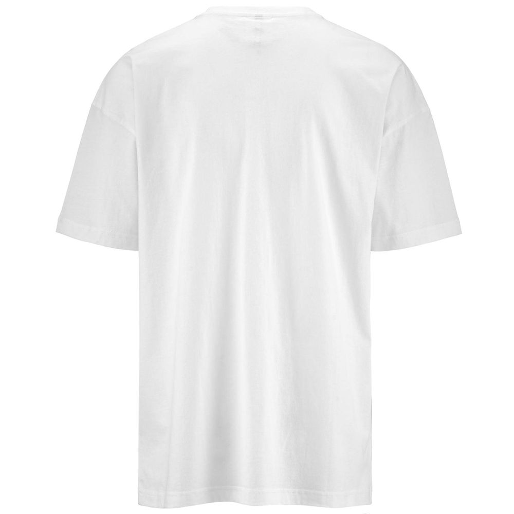 Men Kappa Authentic Sand Pan T-Shirt White | 719283-MLP