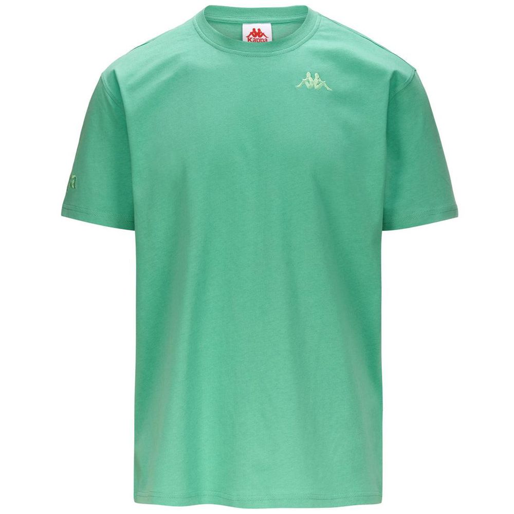 Men Kappa Authentic Tayloryx T-Shirt Green | 419287-SNQ