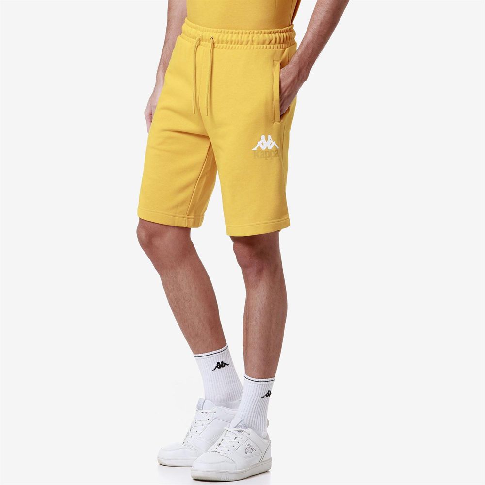 Men Kappa Authentic Uppsala 2 Shorts Yellow | 193756-ATE