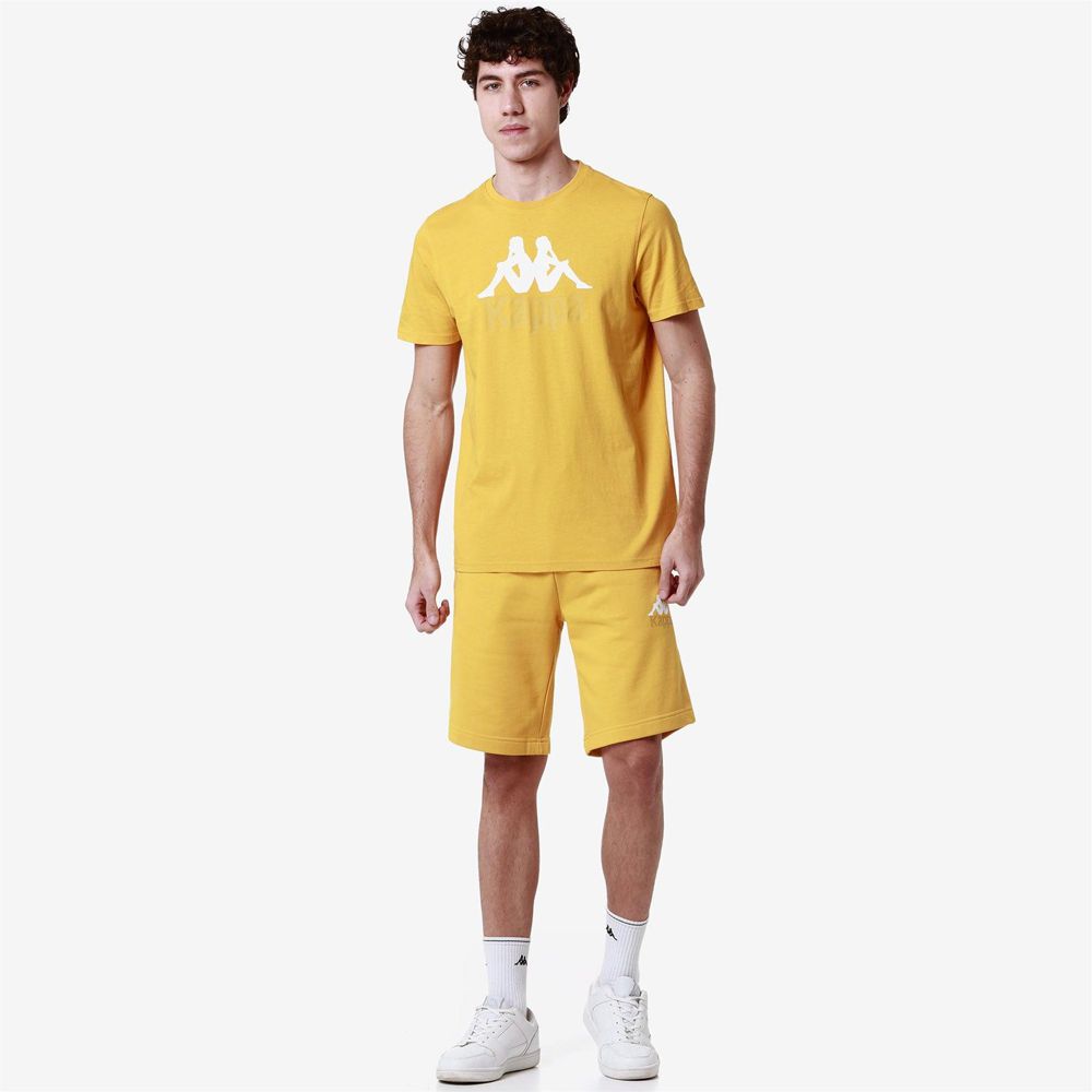 Men Kappa Authentic Uppsala 2 Shorts Yellow | 193756-ATE