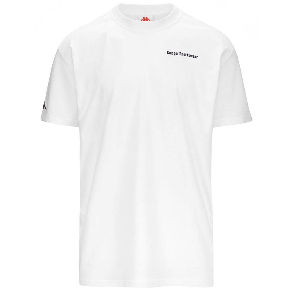 Men Kappa Authentic Vakof T-Shirt White | 034967-NKD