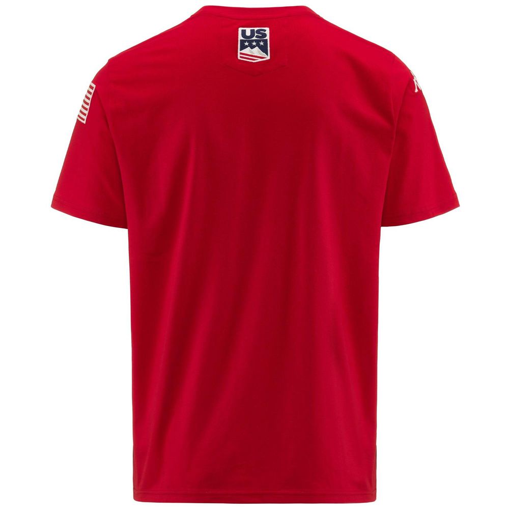 Men Kappa Ayba2 Snb Us T-Shirt Red | 863190-FVI