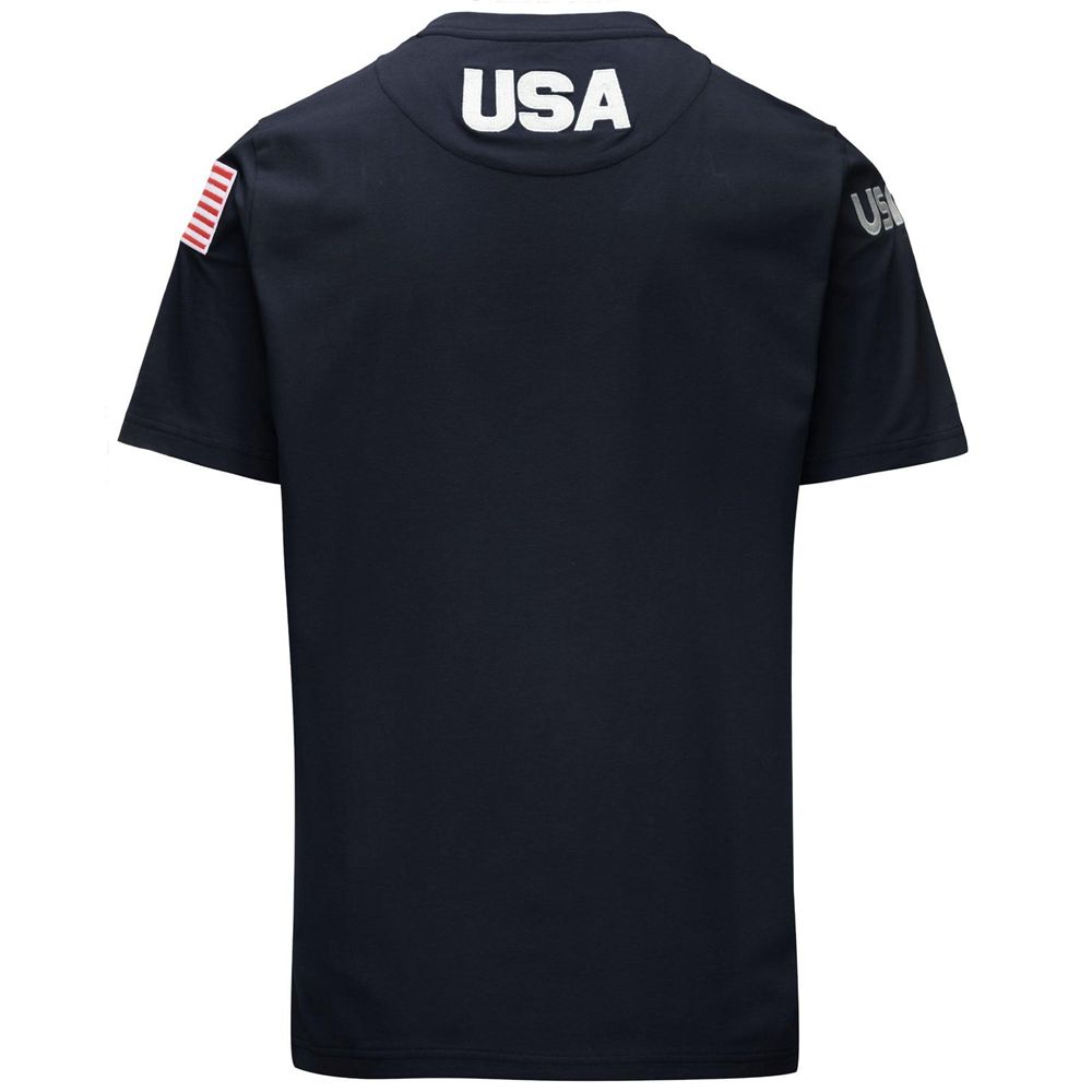 Men Kappa Ayba2 Us T-Shirt Navy | 790435-FCS