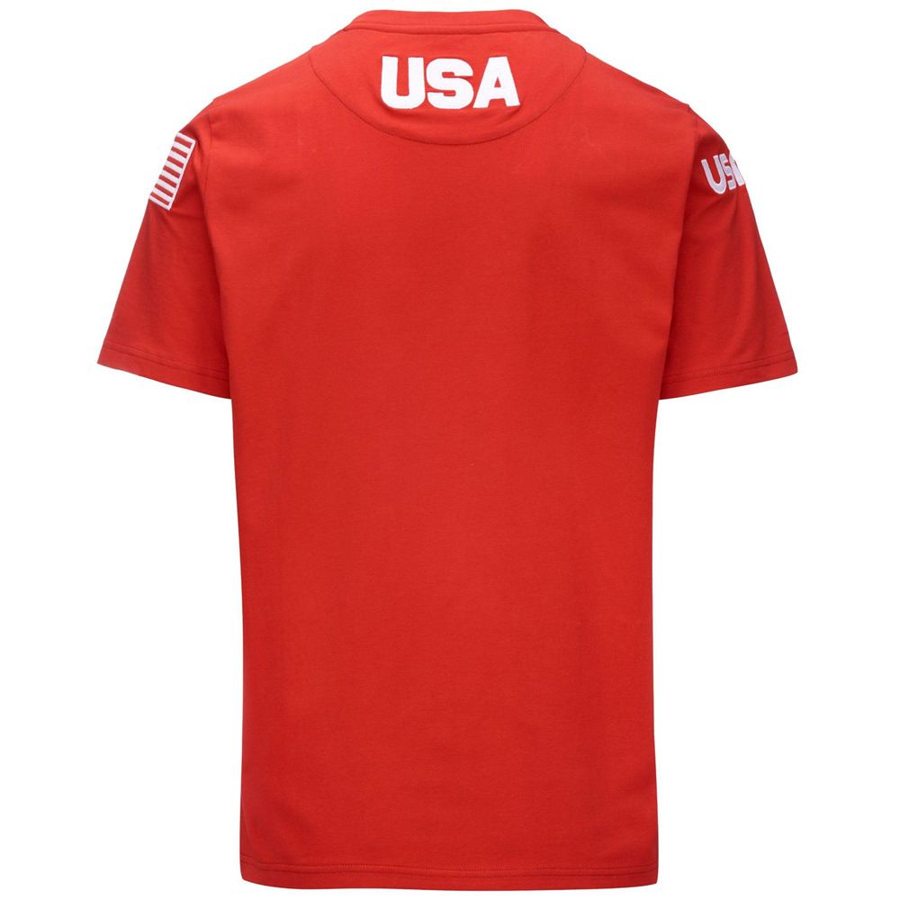 Men Kappa Ayba2 Us T-Shirt Red | 875902-ARZ