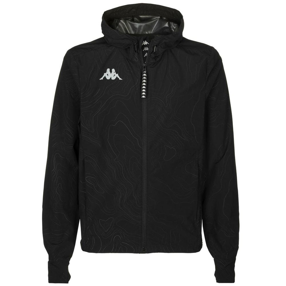 Men Kappa Bocou Jacket Black | 396250-CUF