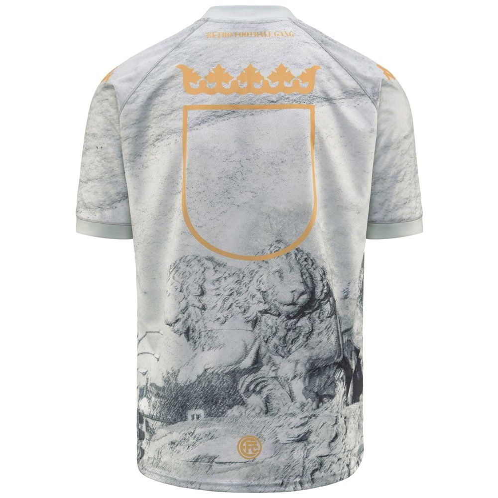 Men Kappa Cento Manches Courtes Retro Football Gang Jersey Grey | 169720-XON