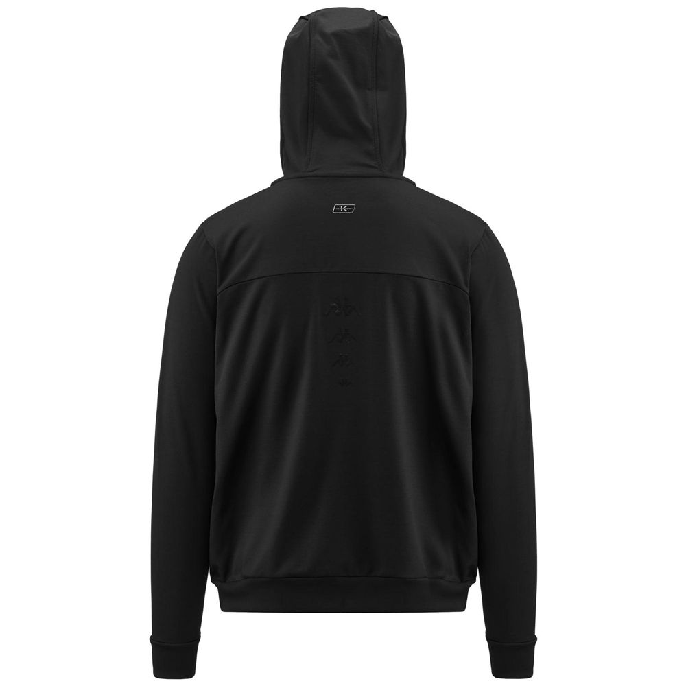 Men Kappa Egar Hoodie Black | 759146-UDY