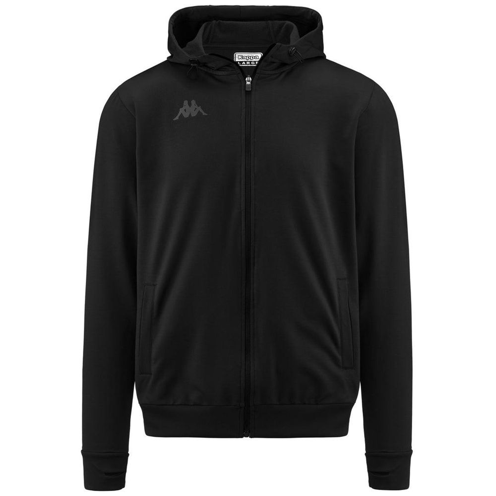 Men Kappa Egar Hoodie Black | 759146-UDY