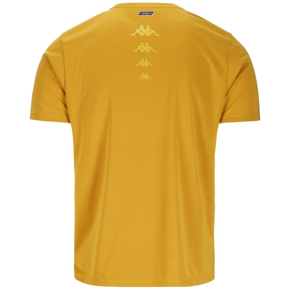 Men Kappa Eocene T-Shirt Yellow | 061235-IBG