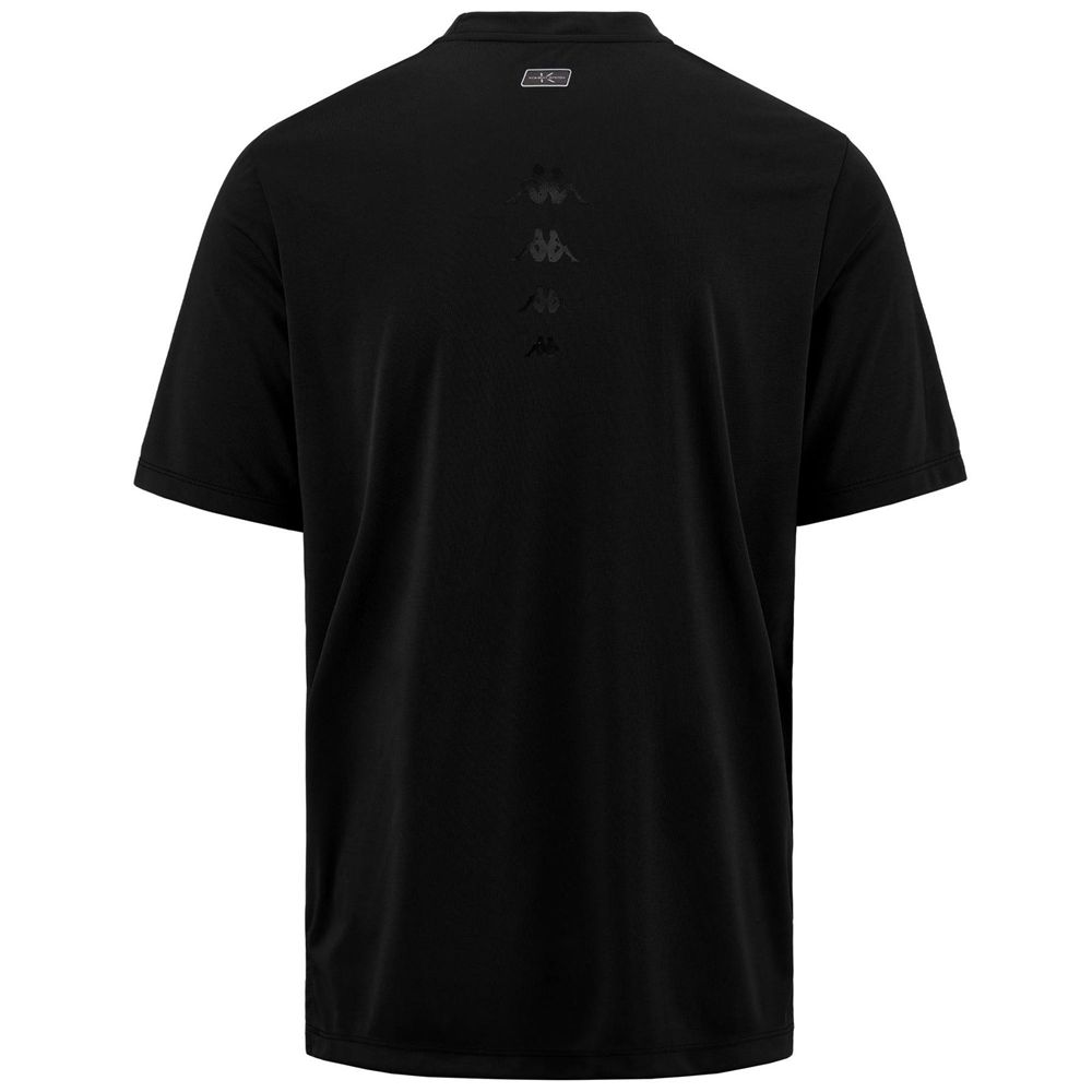 Men Kappa Ergo T-Shirt Black | 756142-LHS