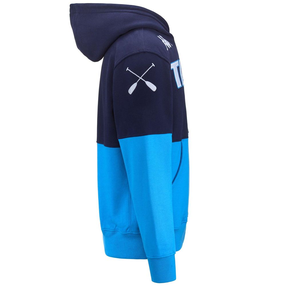 Men Kappa Eroi Hood Italia Fick Hoodie Blue | 974352-LXT