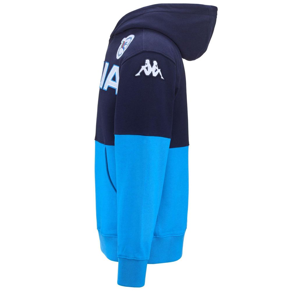 Men Kappa Eroi Hood Italia Fick Hoodie Blue | 974352-LXT