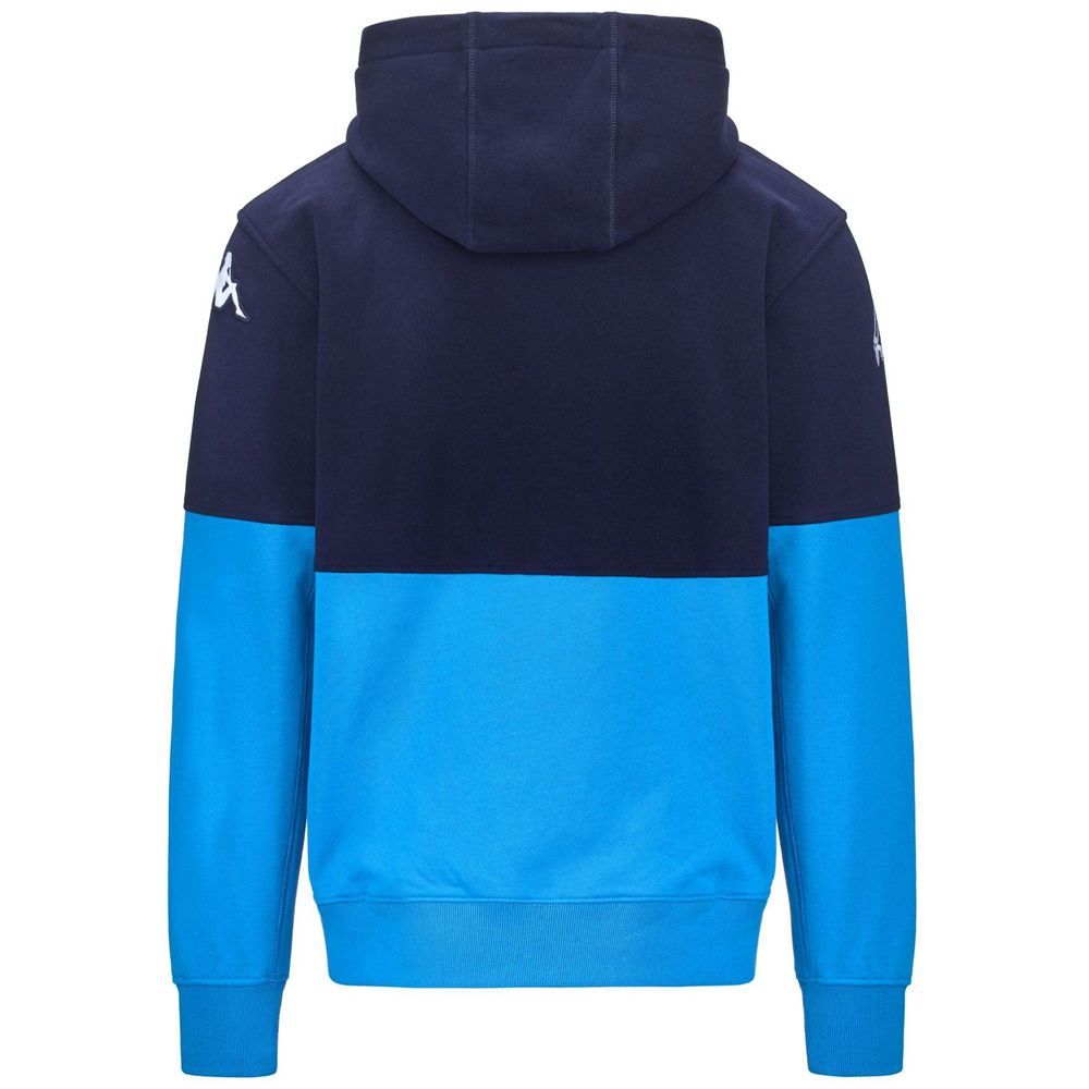 Men Kappa Eroi Hood Italia Fis Hoodie Blue | 950682-FWP