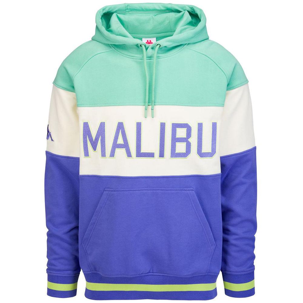 Men Kappa Eroi Hood Malibu Hoodie Green | 968327-RMS