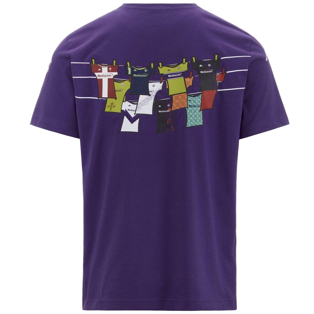 Men Kappa Febbox Fiorentina T-Shirt Purple | 743218-CJT