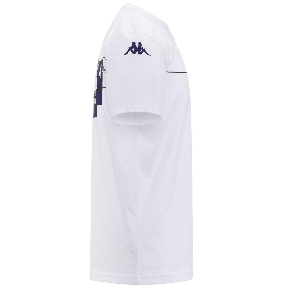 Men Kappa Fennox Fiorentina T-Shirt White | 293781-KHX