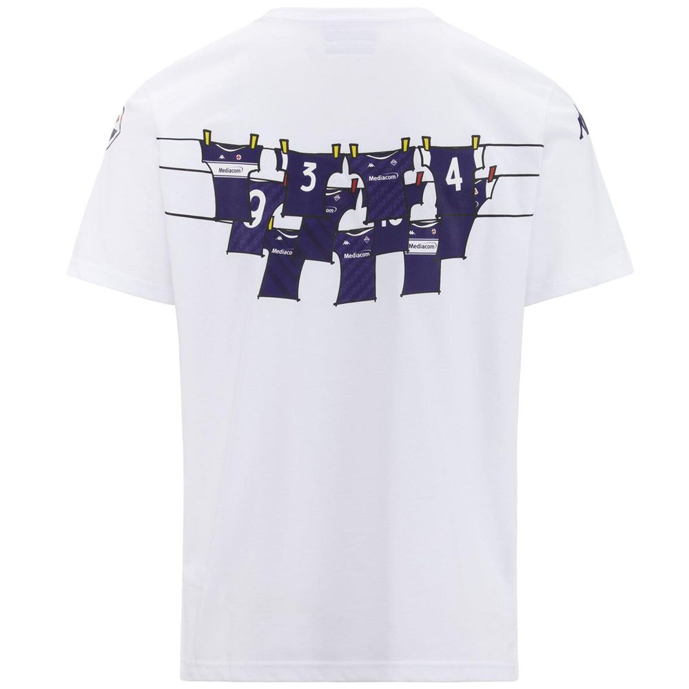 Men Kappa Fennox Fiorentina T-Shirt White | 293781-KHX