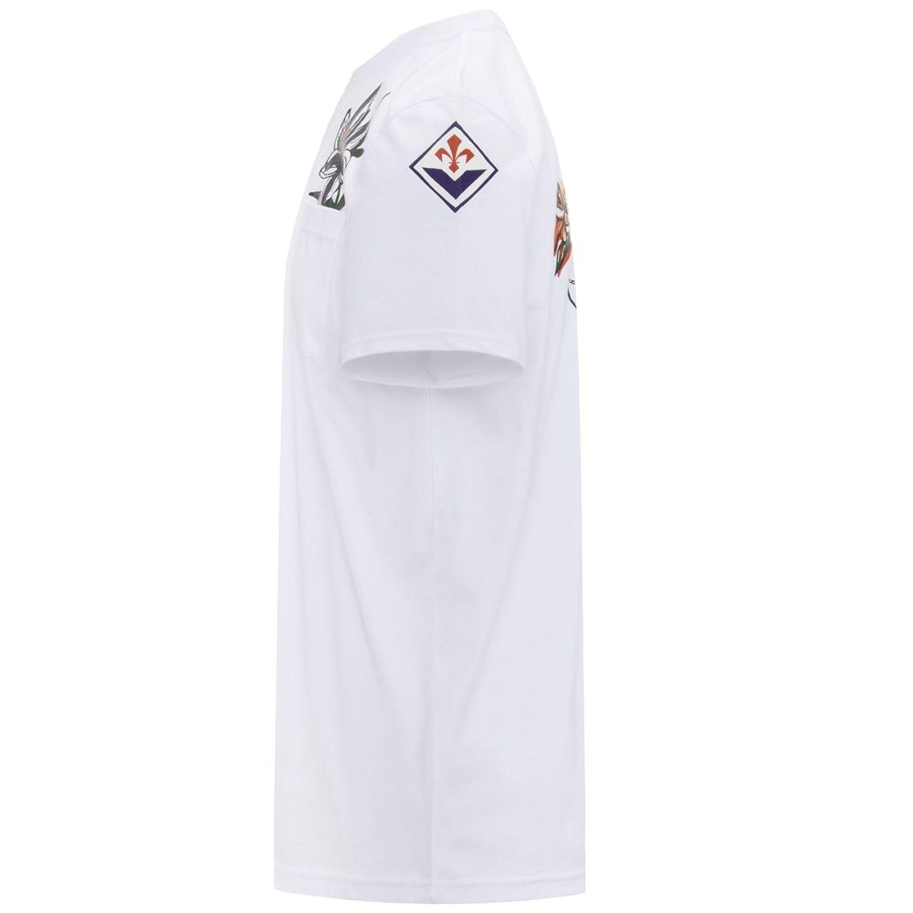 Men Kappa Fevvox Fiorentina T-Shirt White | 691280-DMV