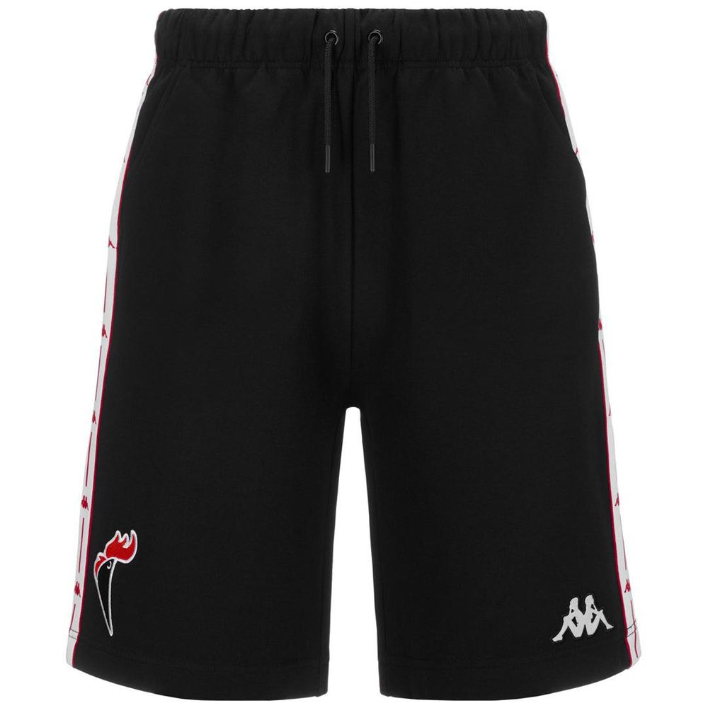 Men Kappa Jpn Ecru Bari Shorts Black | 637021-QGO