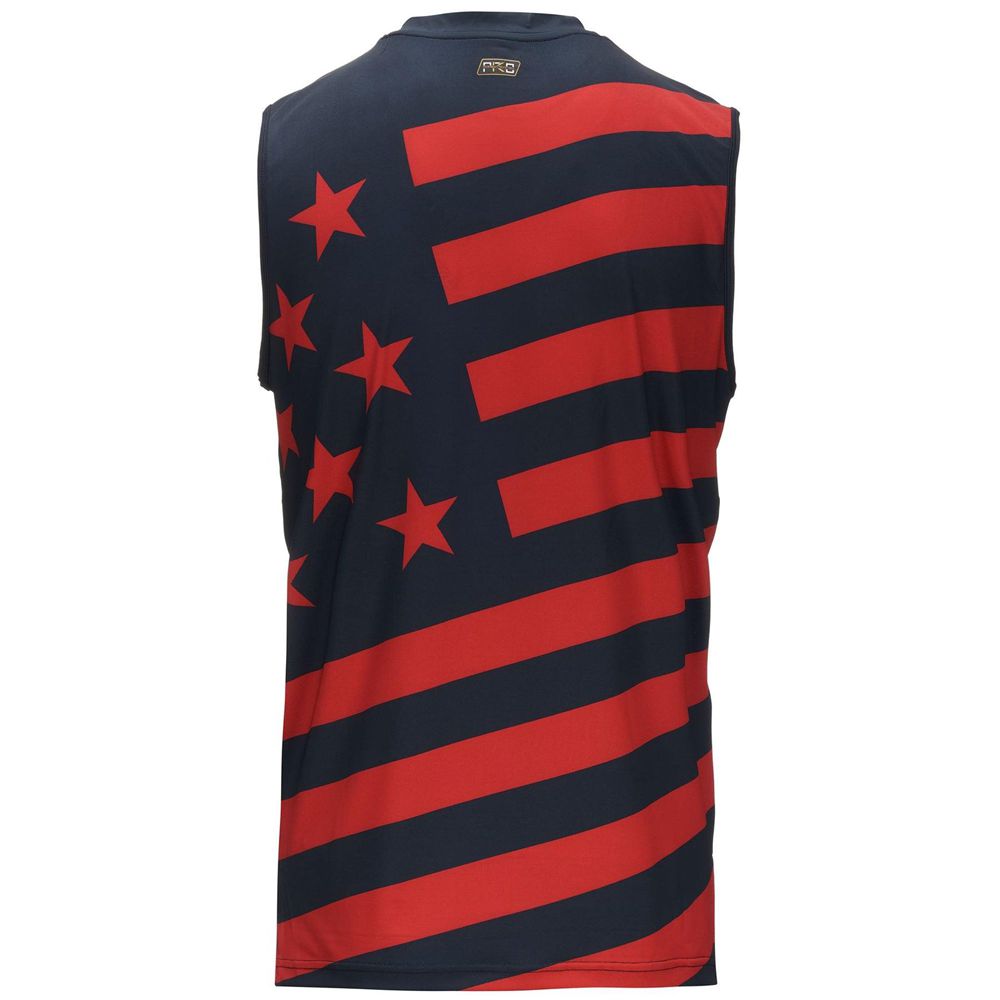 Men Kappa Kombat Drideg Us Tank Top Navy | 471382-CFU